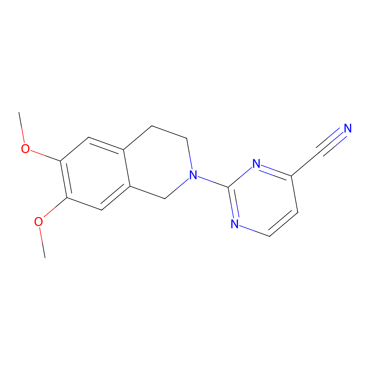 2-(6,7-Dimethoxy-1,2,3,4-tetrahydroisoquinolin-2-yl)pyrimidine-4-carbonitrile molecular structure, CAS 2742018-53-5