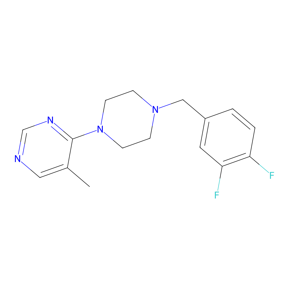 4-{4-[(3,4-Difluorophenyl)methyl]piperazin-1-yl}-5-methylpyrimidine molecular structure, CAS 2742018-61-5