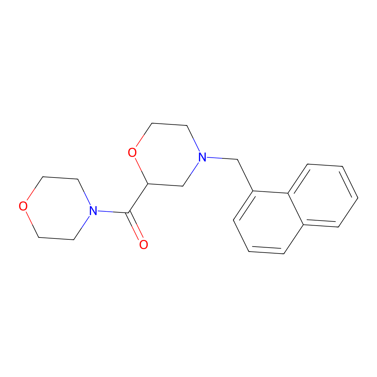 2-(Morpholine-4-carbonyl)-4-[(naphthalen-1-yl)methyl]morpholine molecular structure, CAS 2742018-66-0