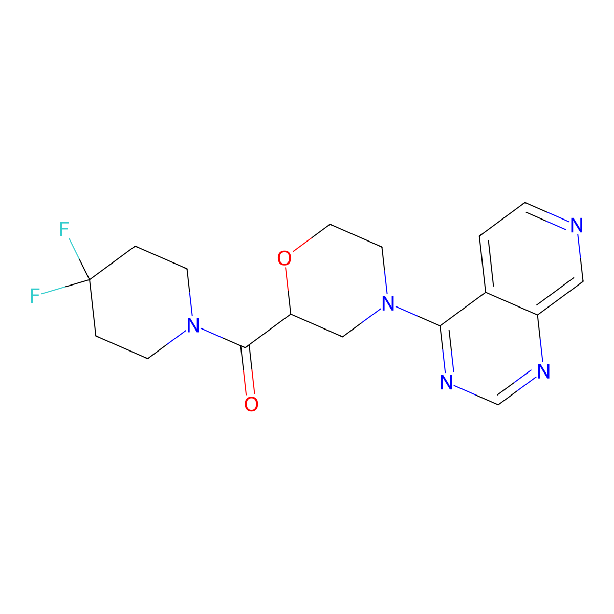 2-(4,4-Difluoropiperidine-1-carbonyl)-4-{pyrido[3,4-d]pyrimidin-4-yl}morpholine molecular structure, CAS 2742018-89-7