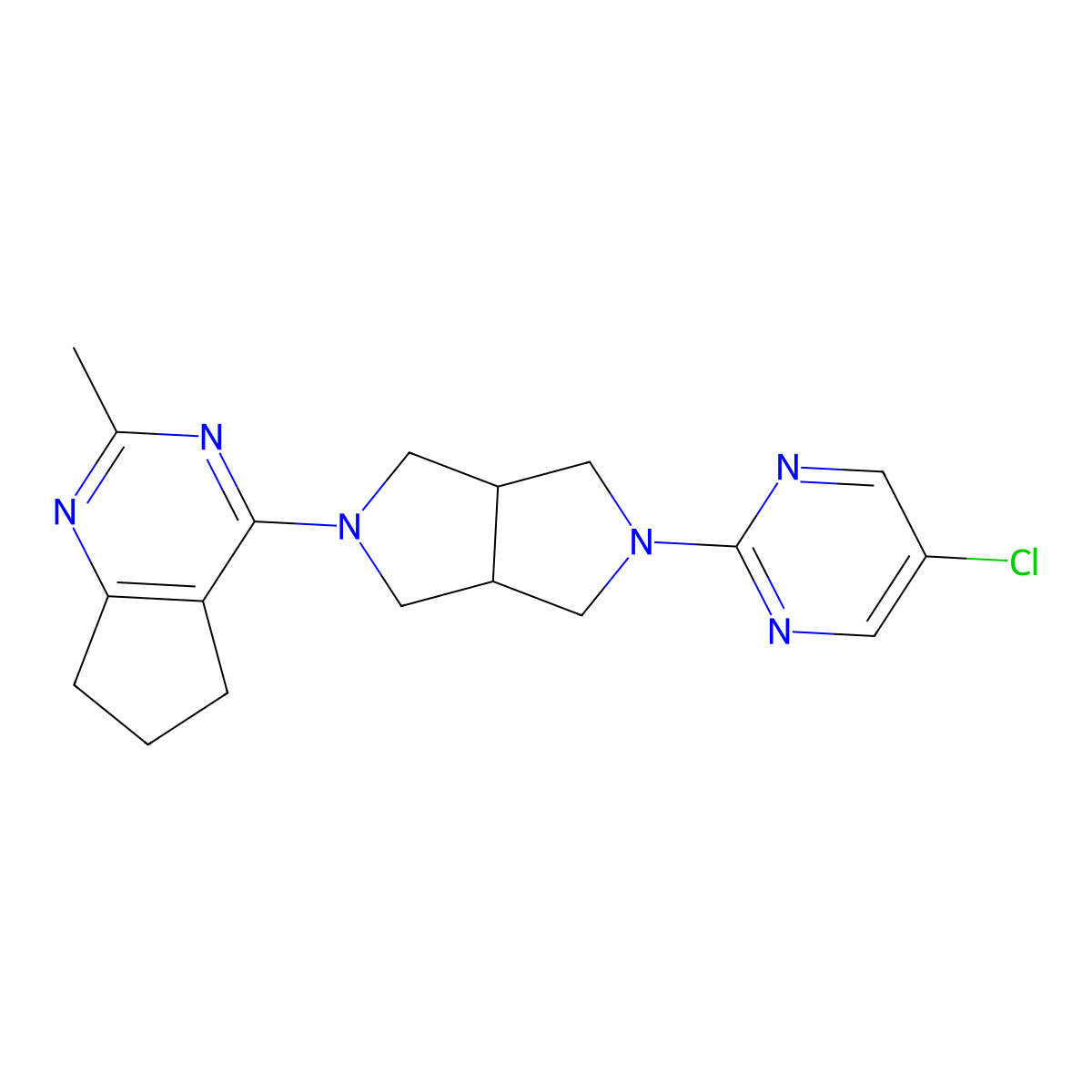 5-chloro-2-(5-{2-methyl-5H,6H,7H-cyclopenta[d]pyrimidin-4-yl}-octahydropyrrolo[3,4-c]pyrrol-2-yl)pyrimidine molecular structure, CAS 2742019-02-7