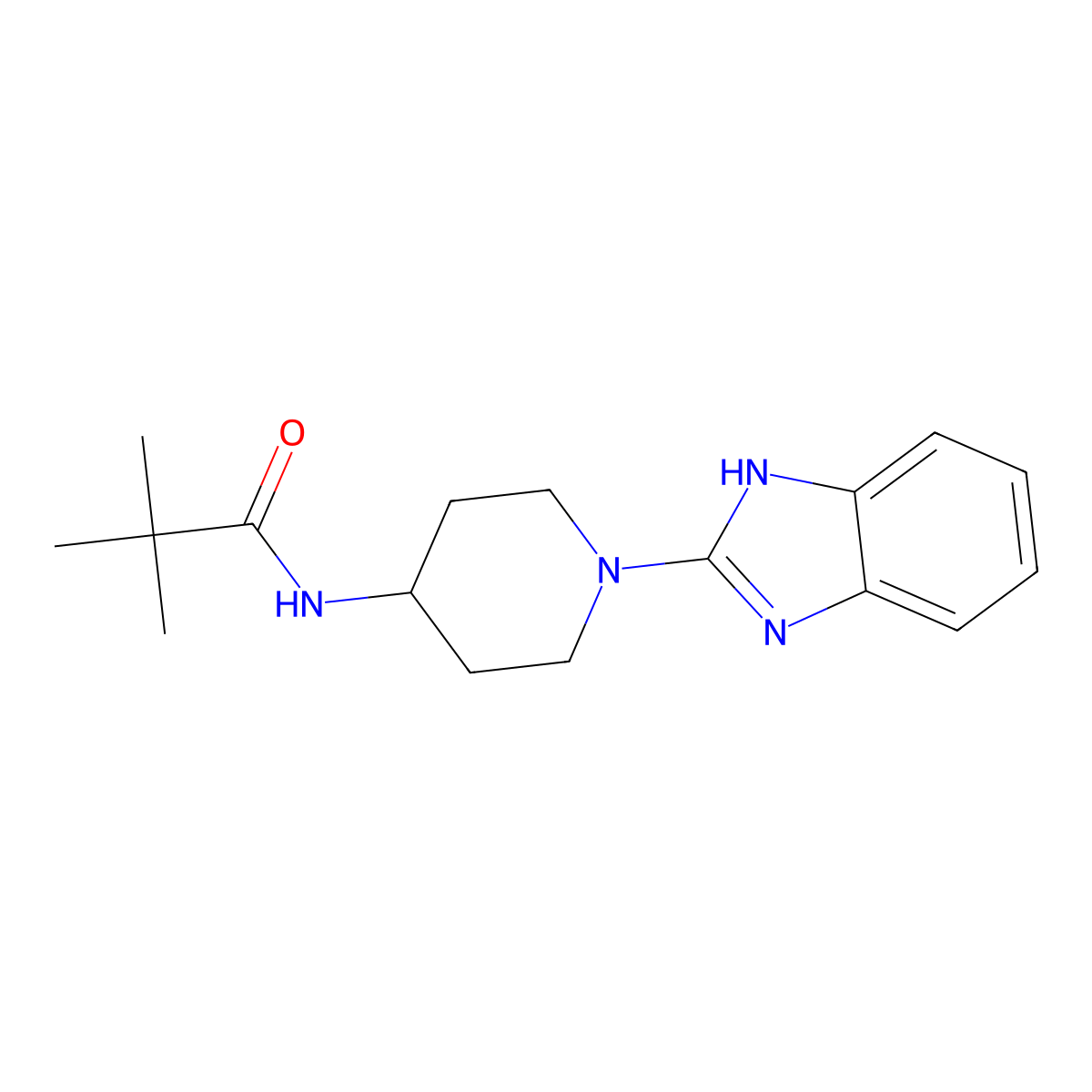 N-[1-(1H-1,3-benzodiazol-2-yl)piperidin-4-yl]-2,2-dimethylpropanamide molecular structure, CAS 2742019-09-4