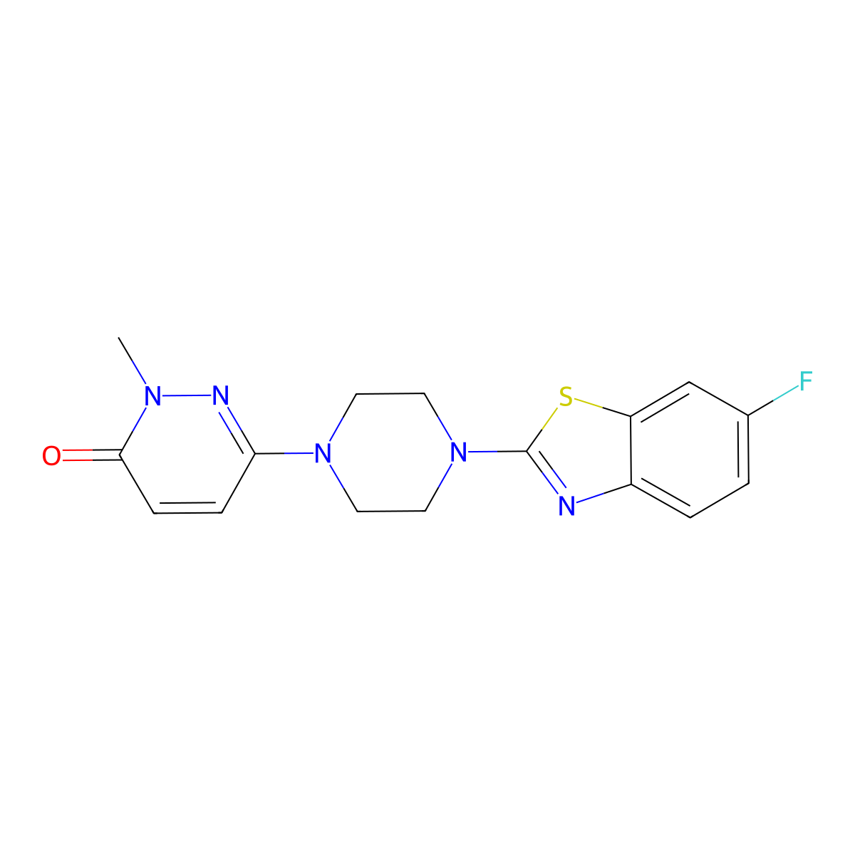 6-[4-(6-Fluoro-1,3-benzothiazol-2-yl)piperazin-1-yl]-2-methyl-2,3-dihydropyridazin-3-one molecular structure, CAS 2742019-23-2