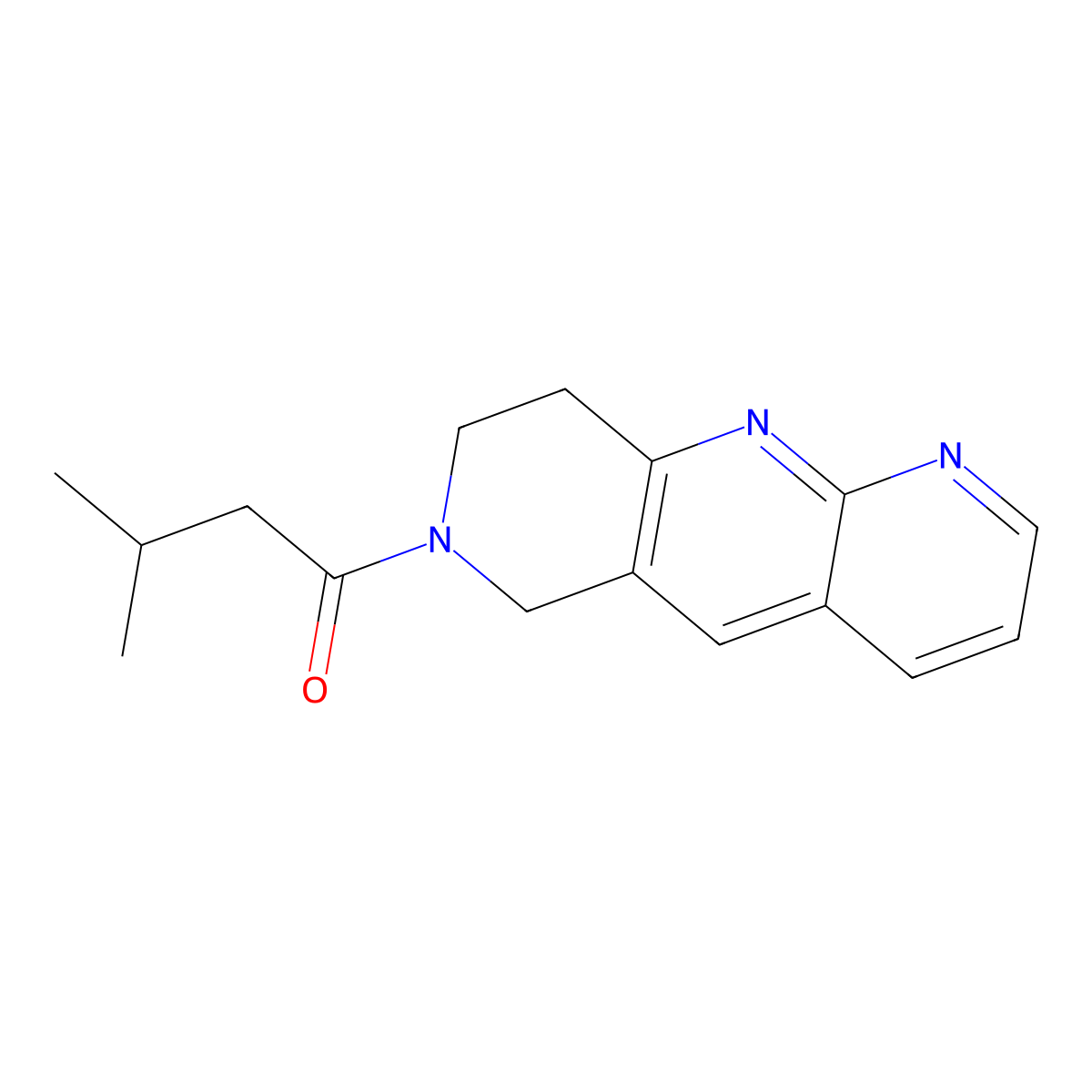 3-methyl-1-{6H,7H,8H,9H-pyrido[2,3-b]1,6-naphthyridin-7-yl}butan-1-one molecular structure, CAS 2742019-29-8