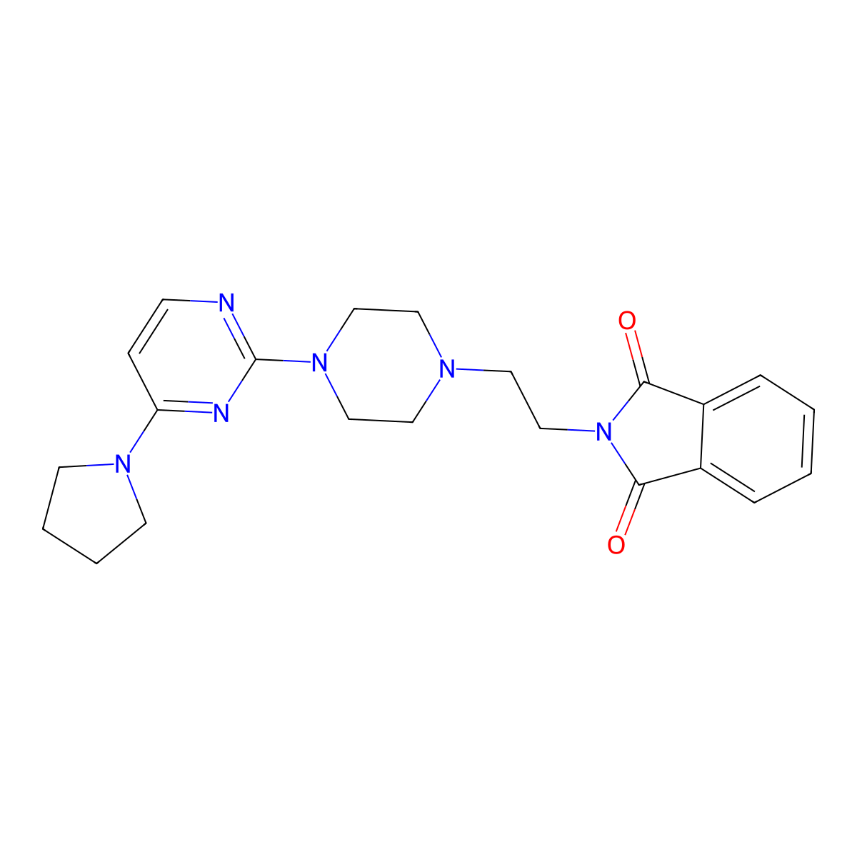 2-(2-{4-[4-(pyrrolidin-1-yl)pyrimidin-2-yl]piperazin-1-yl}ethyl)-2,3-dihydro-1H-isoindole-1,3-dione molecular structure, CAS 2742019-33-4