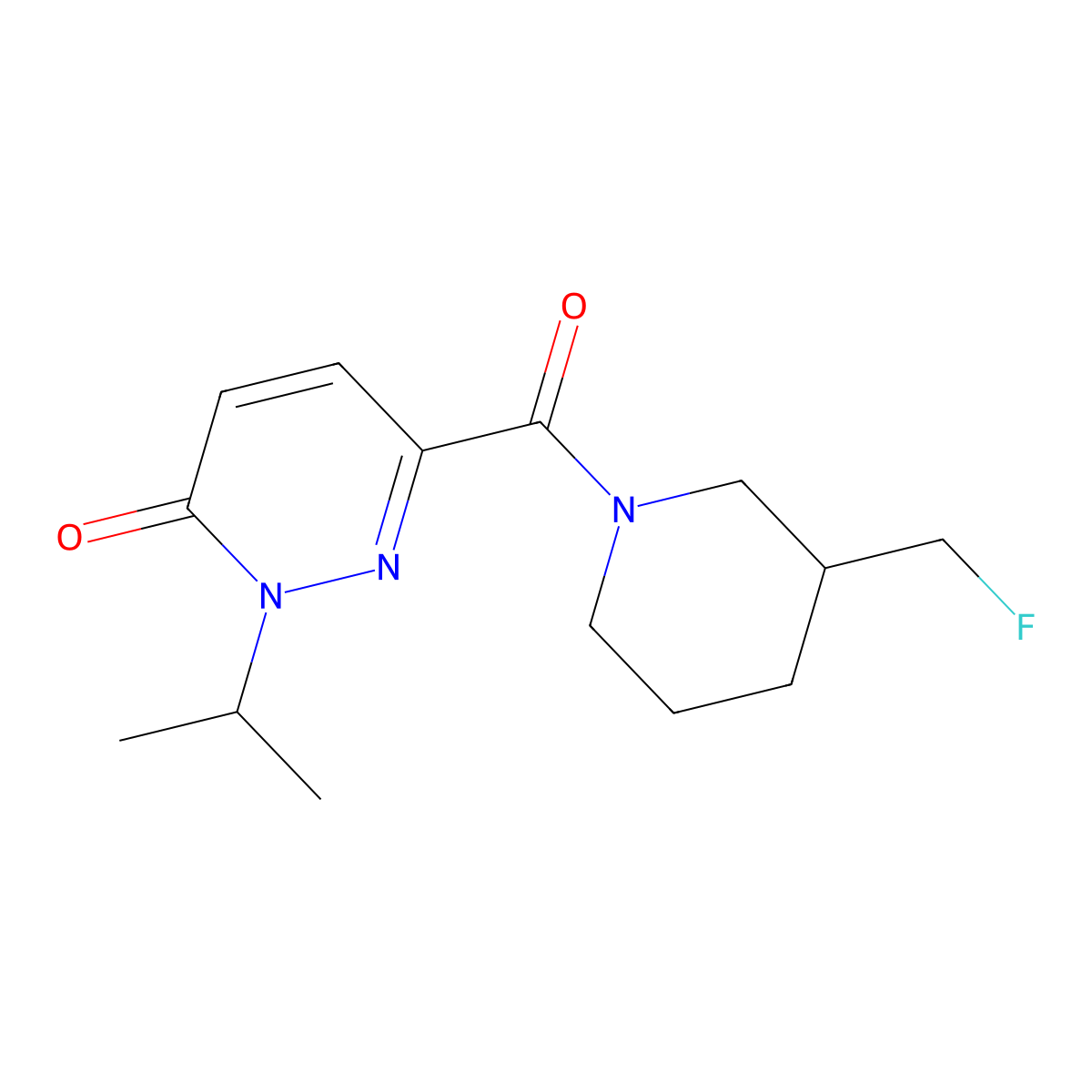6-[3-(Fluoromethyl)piperidine-1-carbonyl]-2-(propan-2-yl)-2,3-dihydropyridazin-3-one molecular structure, CAS 2742019-43-6
