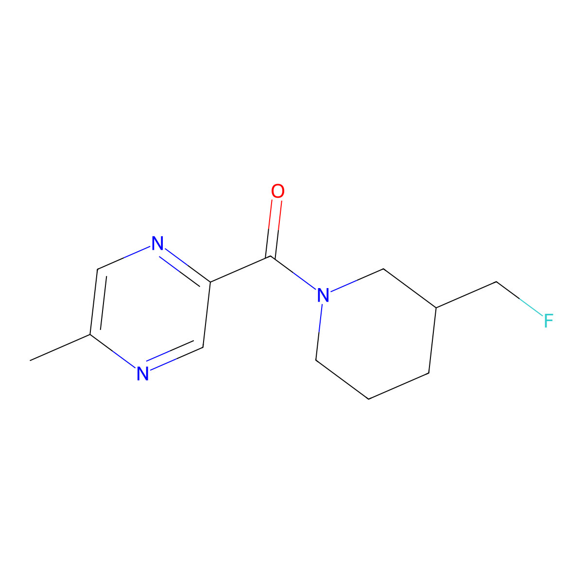 2-[3-(Fluoromethyl)piperidine-1-carbonyl]-5-methylpyrazine molecular structure, CAS 2742019-47-0