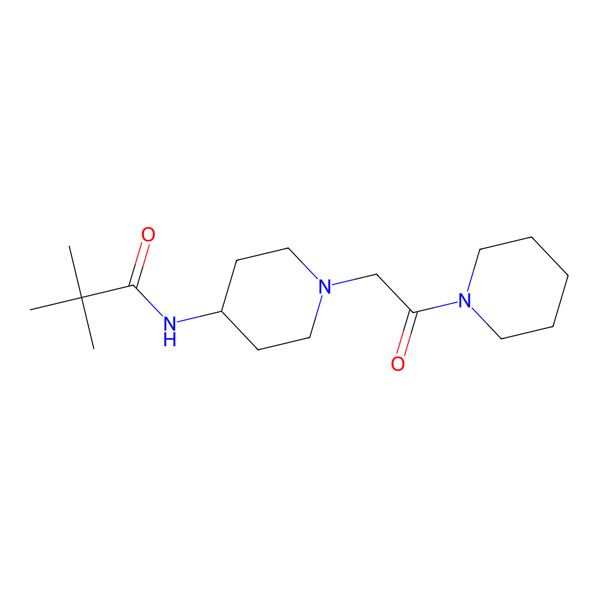 2,2-dimethyl-N-{1-[2-oxo-2-(piperidin-1-yl)ethyl]piperidin-4-yl}propanamide molecular structure, CAS 2742019-59-4
