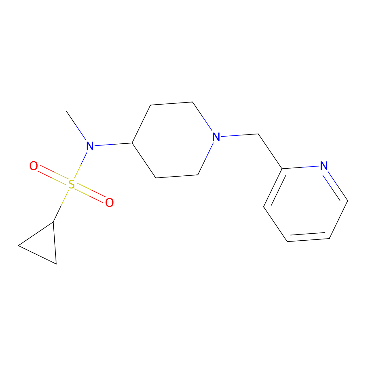 N-methyl-N-{1-[(pyridin-2-yl)methyl]piperidin-4-yl}cyclopropanesulfonamide molecular structure, CAS 2742019-63-0