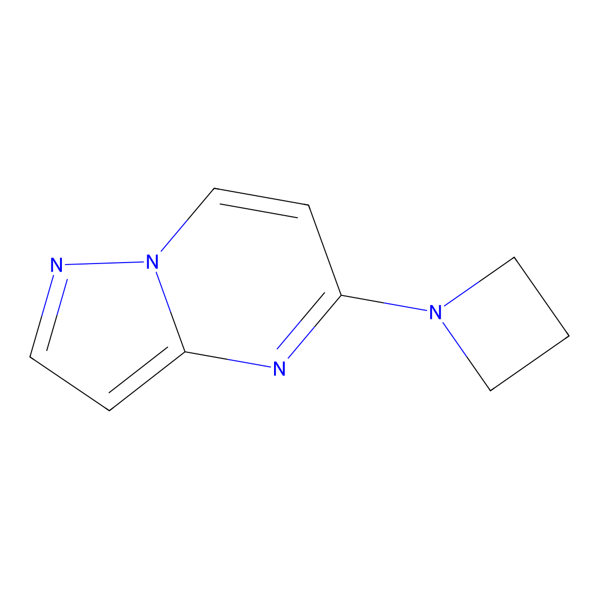 1-{Pyrazolo[1,5-a]pyrimidin-5-yl}azetidine molecular structure, CAS 2742019-66-3