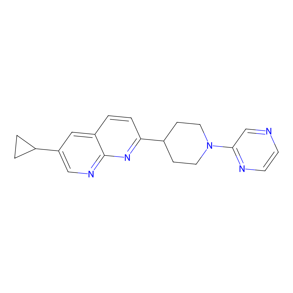 6-Cyclopropyl-2-[1-(pyrazin-2-yl)piperidin-4-yl]-1,8-naphthyridine molecular structure, CAS 2742019-95-8