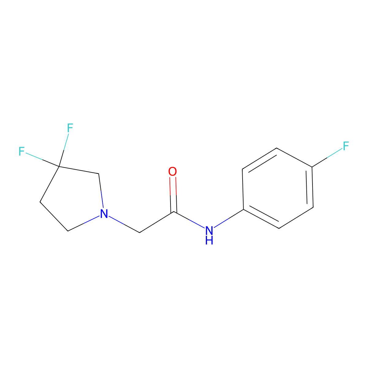 2-(3,3-difluoropyrrolidin-1-yl)-N-(4-fluorophenyl)acetamide molecular structure, CAS 2742020-01-3