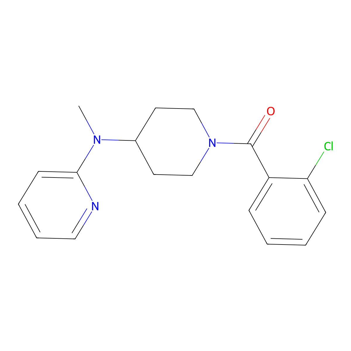 N-[1-(2-chlorobenzoyl)piperidin-4-yl]-N-methylpyridin-2-amine molecular structure, CAS 2742020-07-9