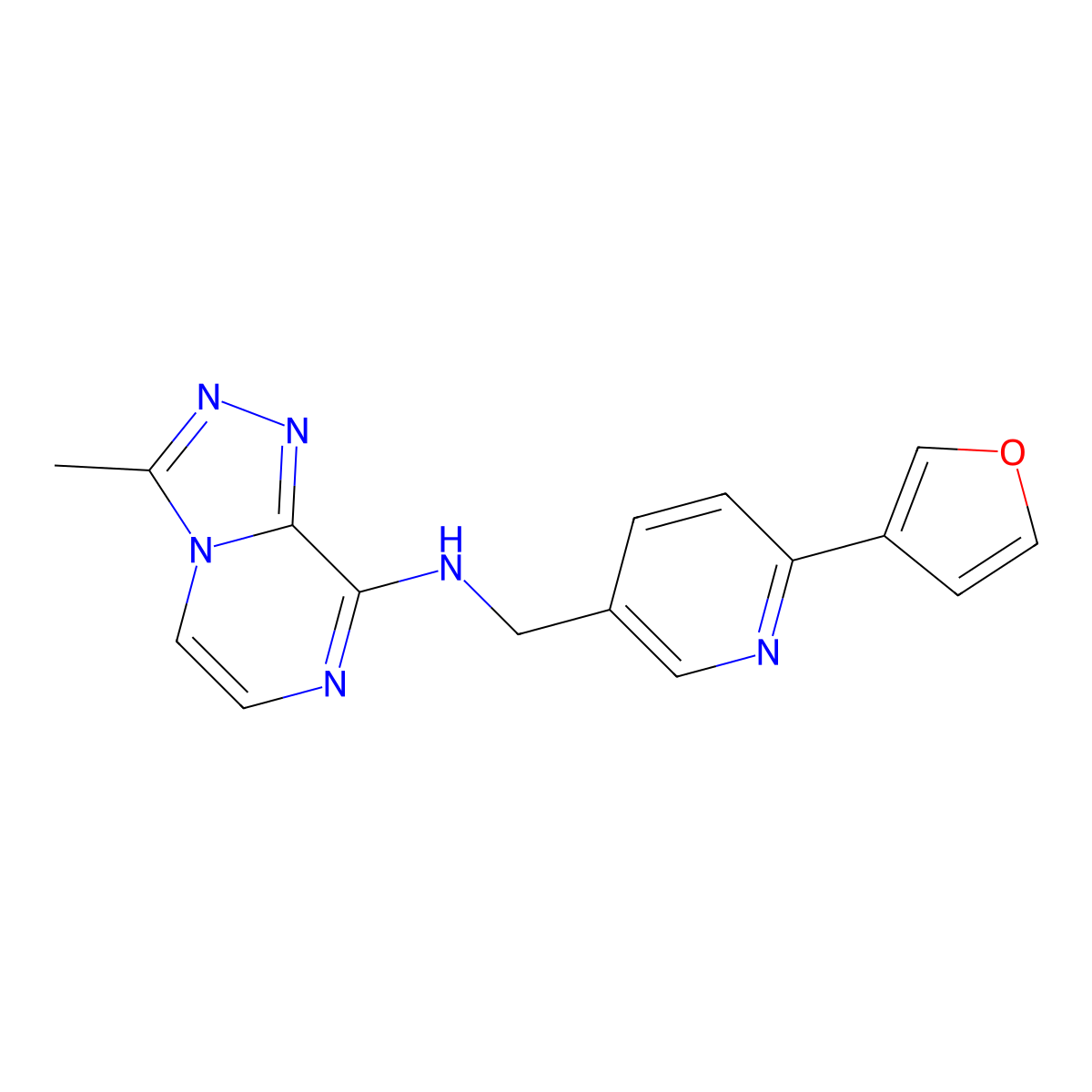 N-{[6-(furan-3-yl)pyridin-3-yl]methyl}-3-methyl-[1,2,4]triazolo[4,3-a]pyrazin-8-amine molecular structure, CAS 2742020-08-0