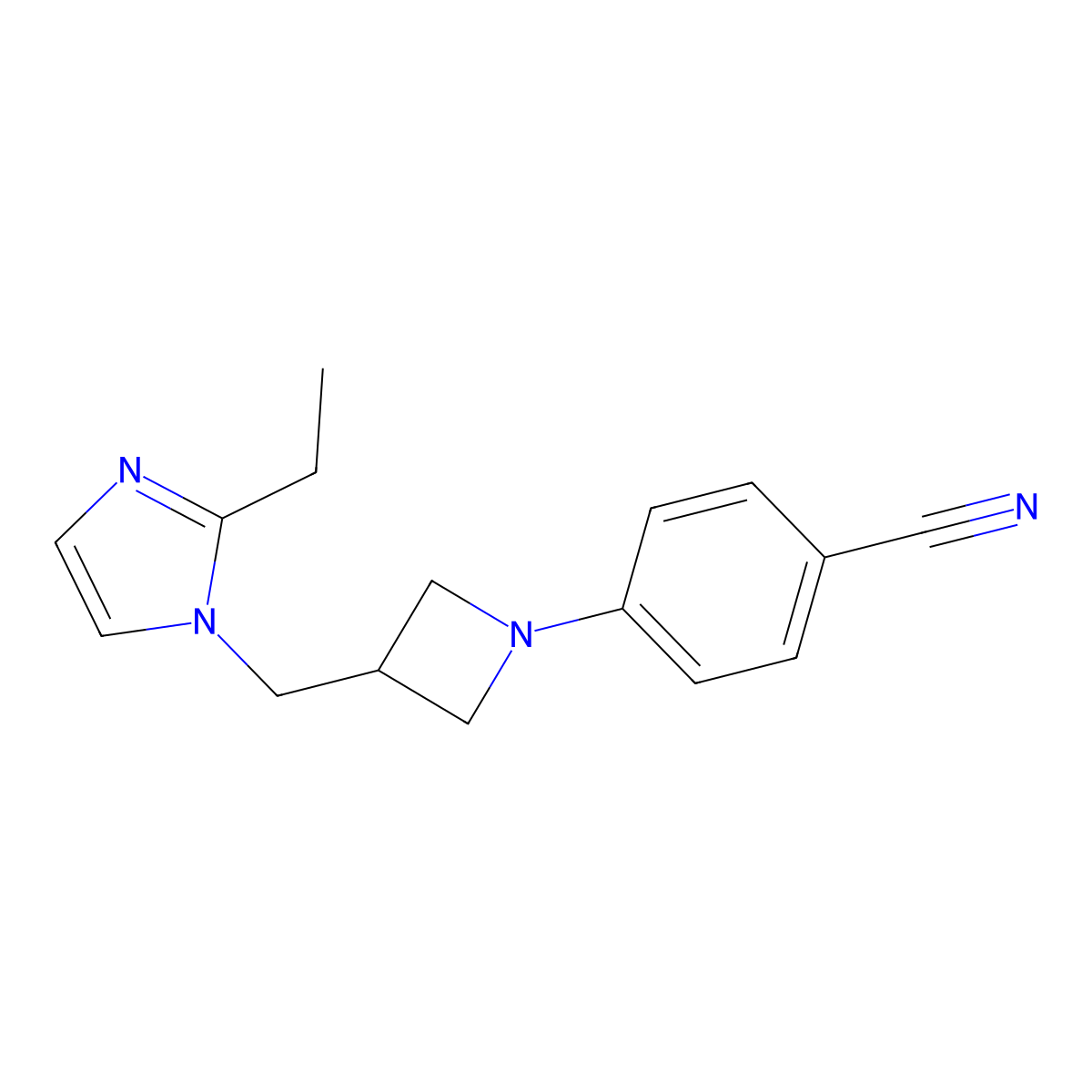 4-{3-[(2-ethyl-1H-imidazol-1-yl)methyl]azetidin-1-yl}benzonitrile molecular structure, CAS 2742020-12-6