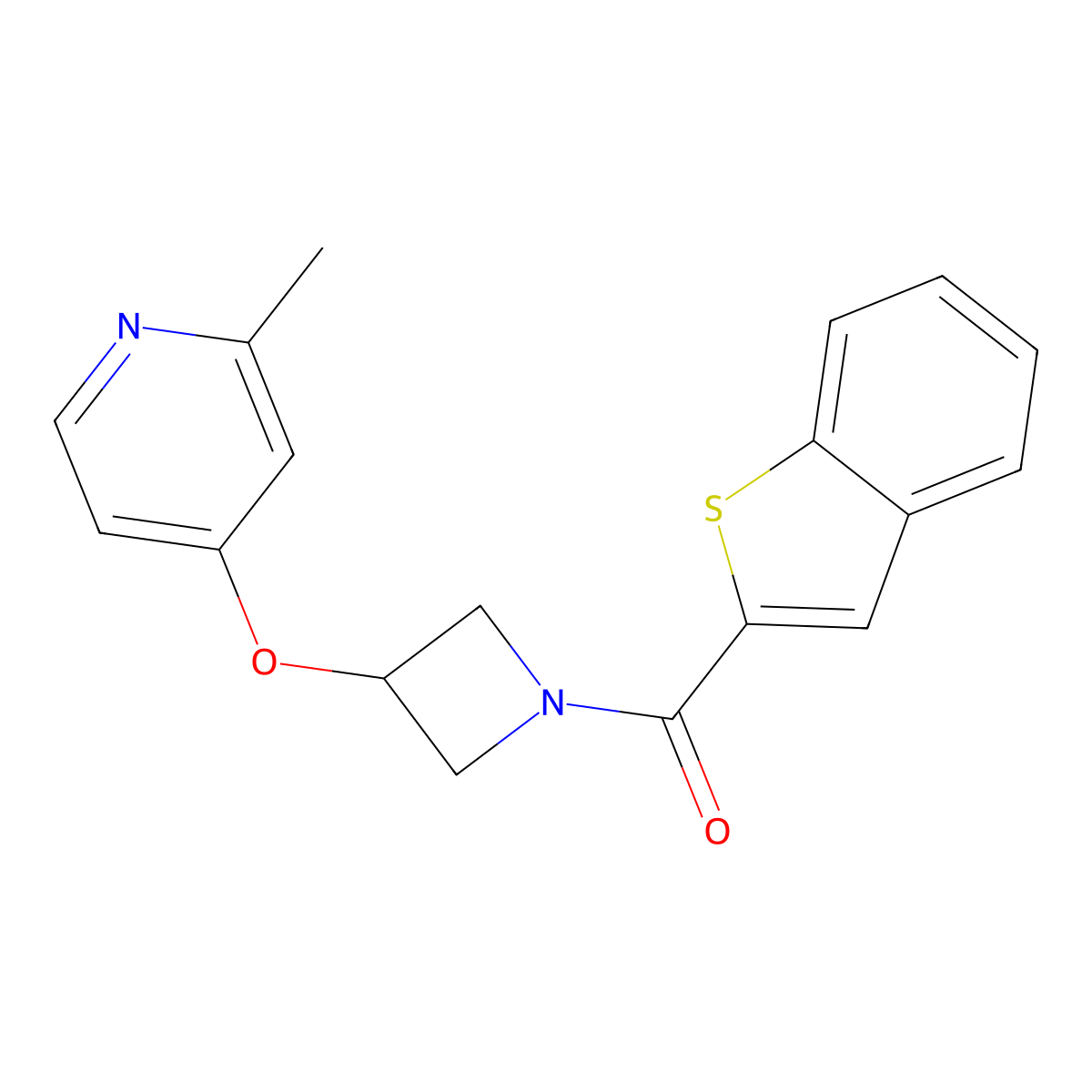 4-{[1-(1-Benzothiophene-2-carbonyl)azetidin-3-yl]oxy}-2-methylpyridine molecular structure, CAS 2742020-15-9