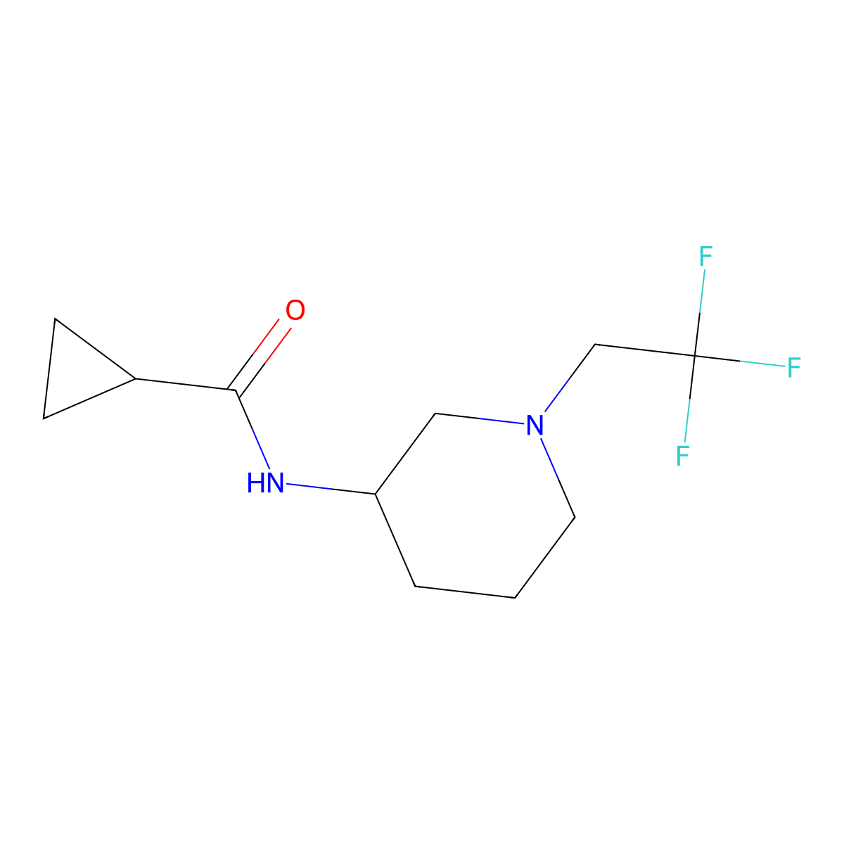 N-[1-(2,2,2-trifluoroethyl)piperidin-3-yl]cyclopropanecarboxamide molecular structure, CAS 2742020-23-9