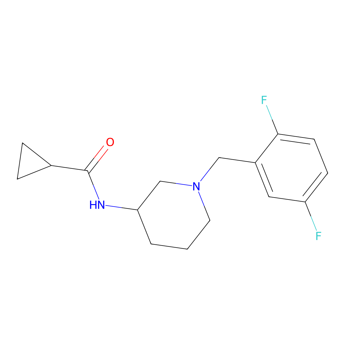 N-{1-[(2,5-difluorophenyl)methyl]piperidin-3-yl}cyclopropanecarboxamide molecular structure, CAS 2742020-29-5