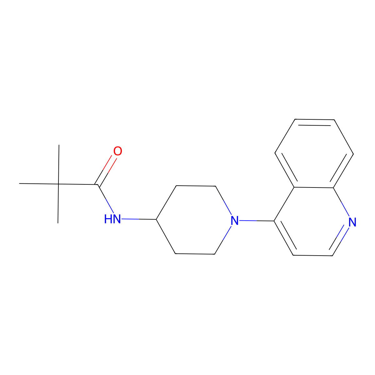 2,2-dimethyl-N-[1-(quinolin-4-yl)piperidin-4-yl]propanamide molecular structure, CAS 2742020-37-5