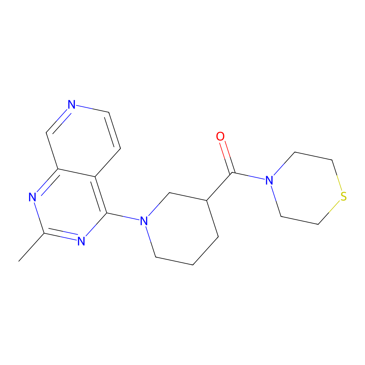 4-(1-{2-Methylpyrido[3,4-d]pyrimidin-4-yl}piperidine-3-carbonyl)thiomorpholine molecular structure, CAS 2742020-38-6