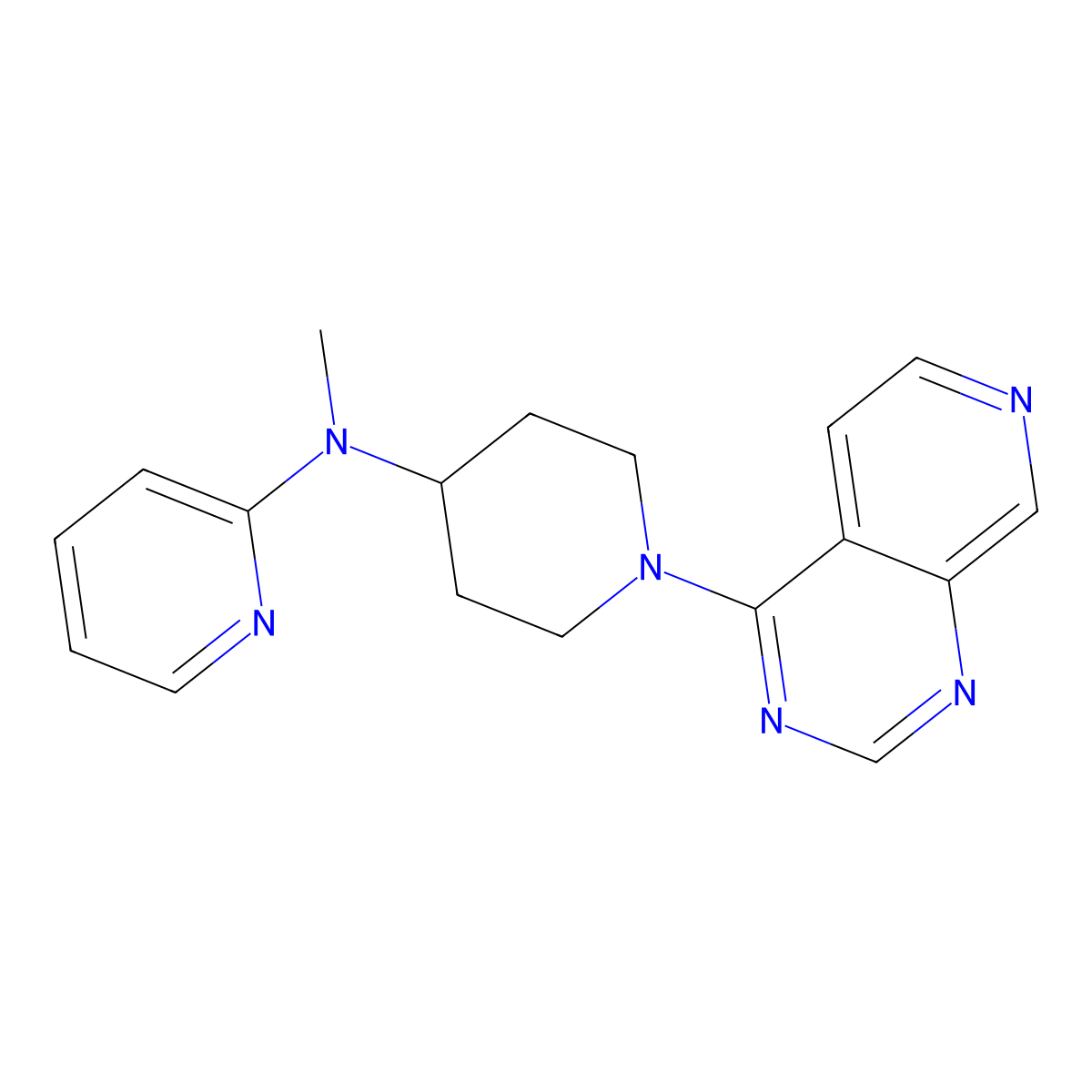 N-methyl-N-(1-{pyrido[3,4-d]pyrimidin-4-yl}piperidin-4-yl)pyridin-2-amine molecular structure, CAS 2742020-40-0