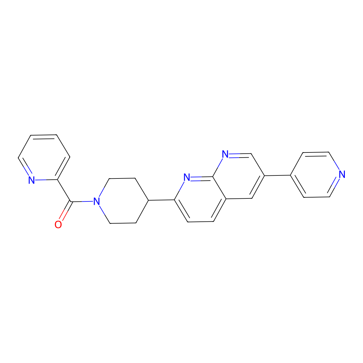 6-(Pyridin-4-yl)-2-[1-(pyridine-2-carbonyl)piperidin-4-yl]-1,8-naphthyridine molecular structure, CAS 2742020-60-4