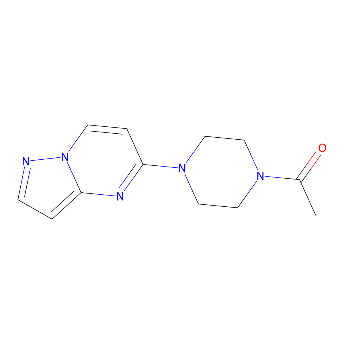 1-(4-{Pyrazolo[1,5-a]pyrimidin-5-yl}piperazin-1-yl)ethan-1-one molecular structure, CAS 2742020-67-1