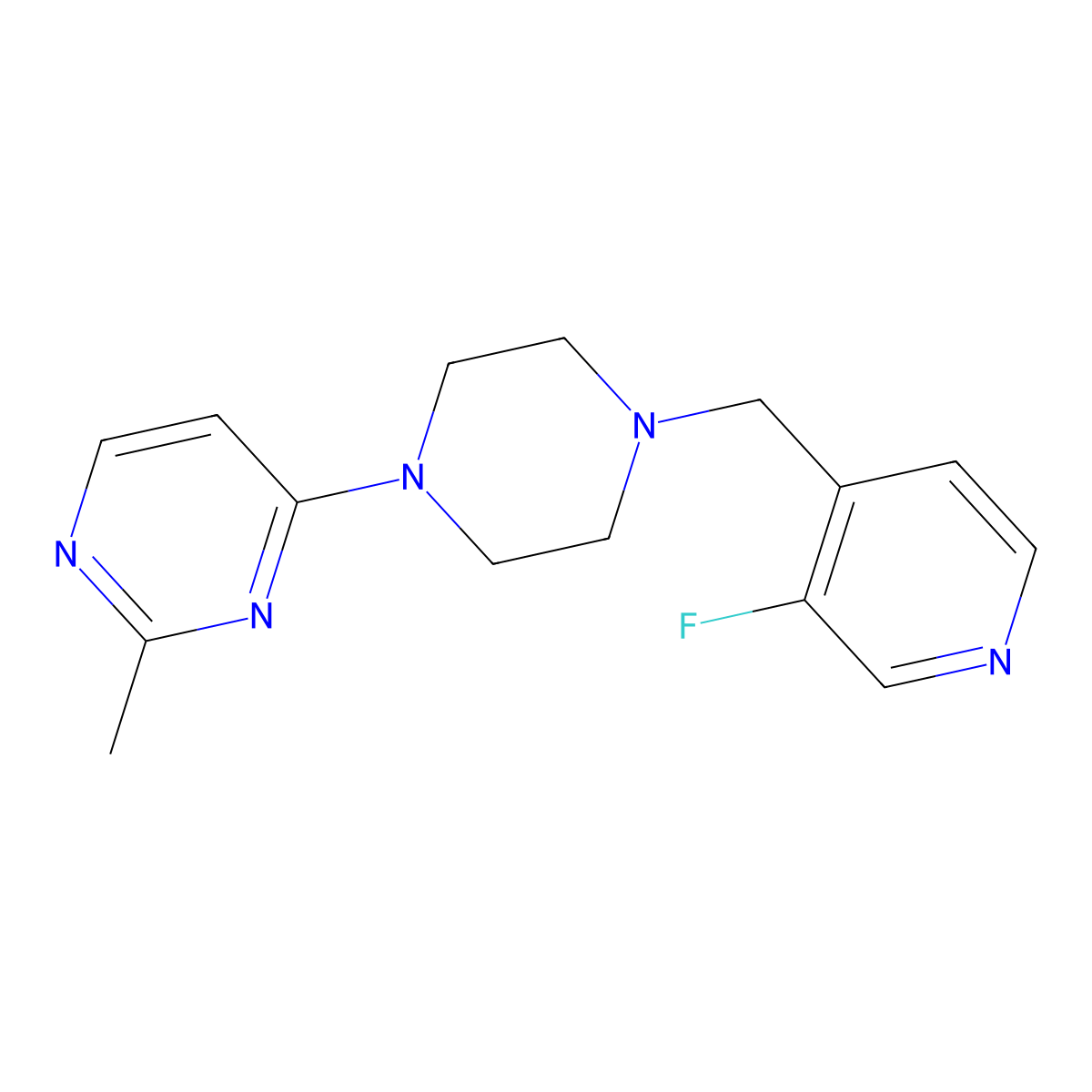 4-{4-[(3-Fluoropyridin-4-yl)methyl]piperazin-1-yl}-2-methylpyrimidine molecular structure, CAS 2742020-69-3