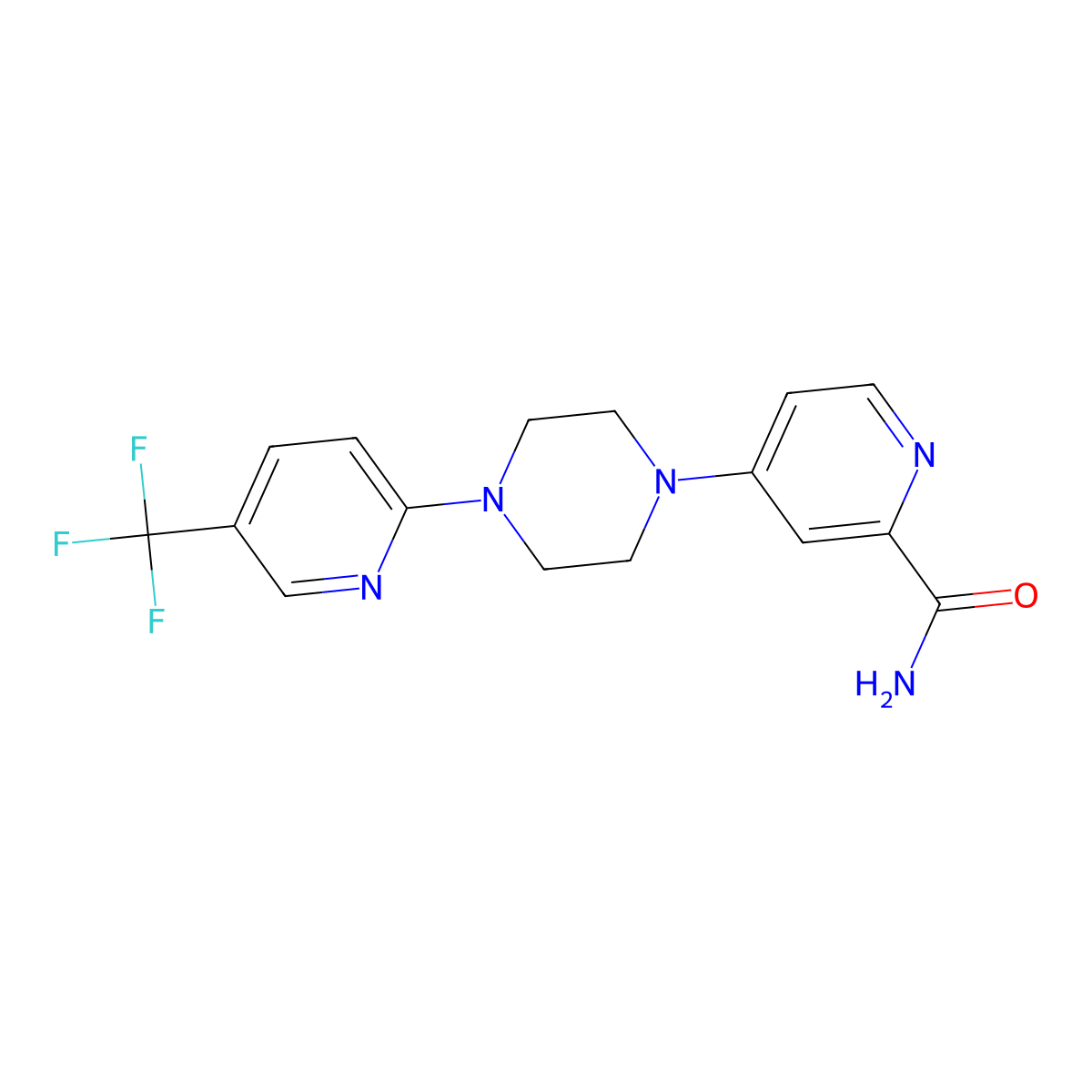 4-{4-[5-(Trifluoromethyl)pyridin-2-yl]piperazin-1-yl}pyridine-2-carboxamide molecular structure, CAS 2742020-78-4