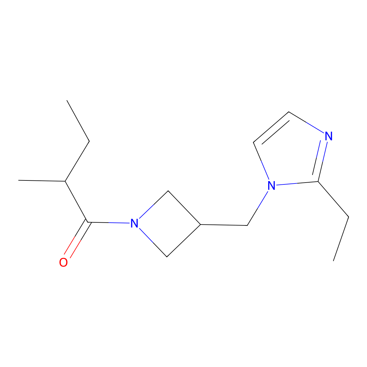 1-{3-[(2-ethyl-1H-imidazol-1-yl)methyl]azetidin-1-yl}-2-methylbutan-1-one molecular structure, CAS 2742020-85-3