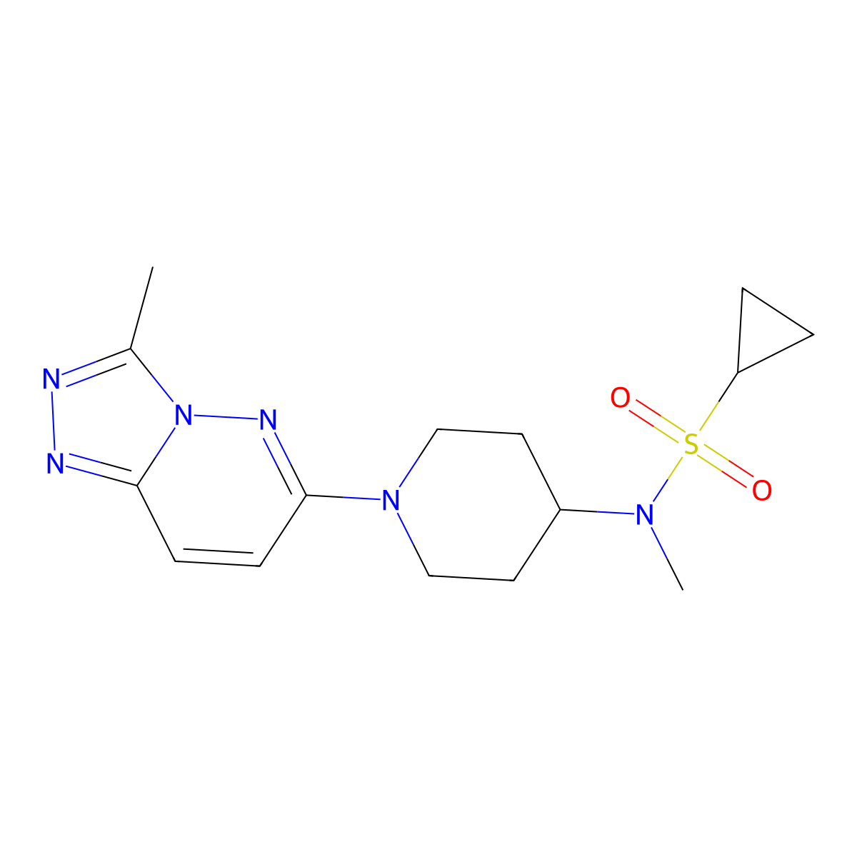 N-methyl-N-(1-{3-methyl-[1,2,4]triazolo[4,3-b]pyridazin-6-yl}piperidin-4-yl)cyclopropanesulfonamide molecular structure, CAS 2742020-87-5