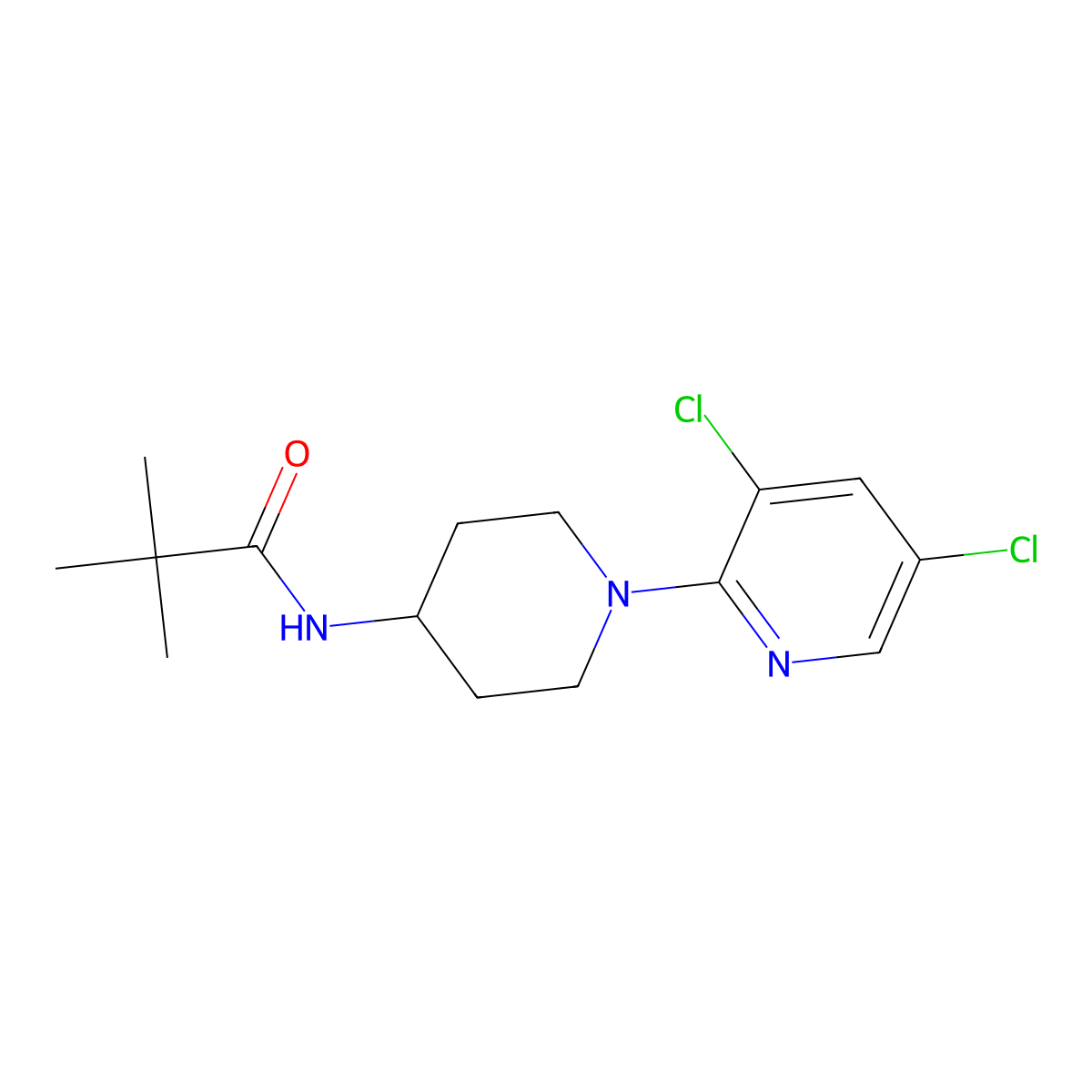 N-[1-(3,5-dichloropyridin-2-yl)piperidin-4-yl]-2,2-dimethylpropanamide molecular structure, CAS 2742020-89-7