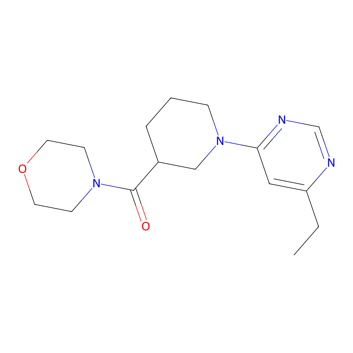 4-[1-(6-Ethylpyrimidin-4-yl)piperidine-3-carbonyl]morpholine molecular structure, CAS 2742020-95-5