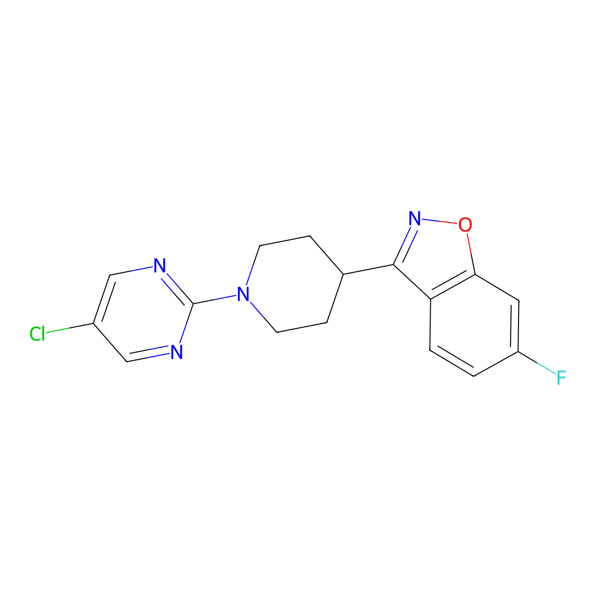 3-[1-(5-Chloropyrimidin-2-yl)piperidin-4-yl]-6-fluoro-1,2-benzoxazole molecular structure, CAS 2742021-00-5