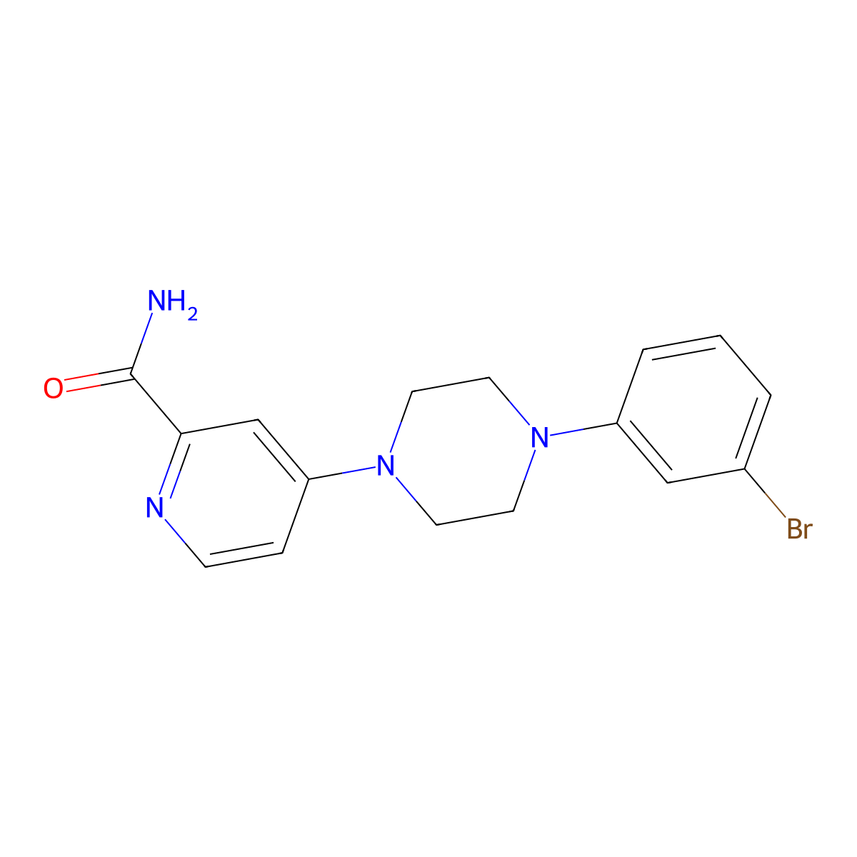4-[4-(3-Bromophenyl)piperazin-1-yl]pyridine-2-carboxamide molecular structure, CAS 2742021-02-7