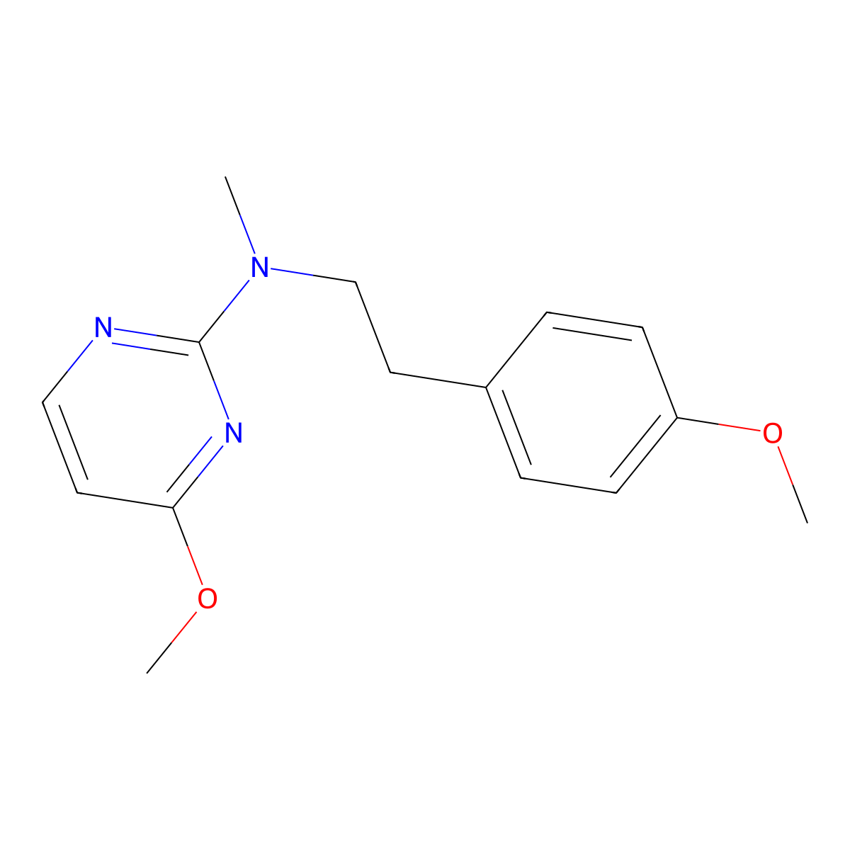 4-methoxy-N-[2-(4-methoxyphenyl)ethyl]-N-methylpyrimidin-2-amine molecular structure, CAS 2742021-31-2