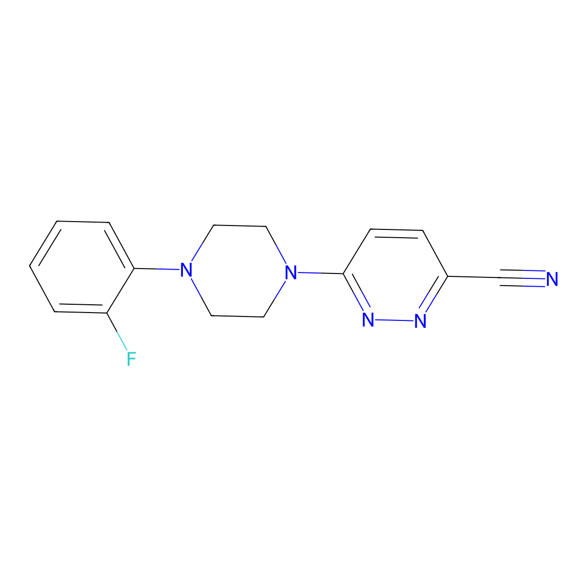 6-[4-(2-Fluorophenyl)piperazin-1-yl]pyridazine-3-carbonitrile molecular structure, CAS 2742021-38-9