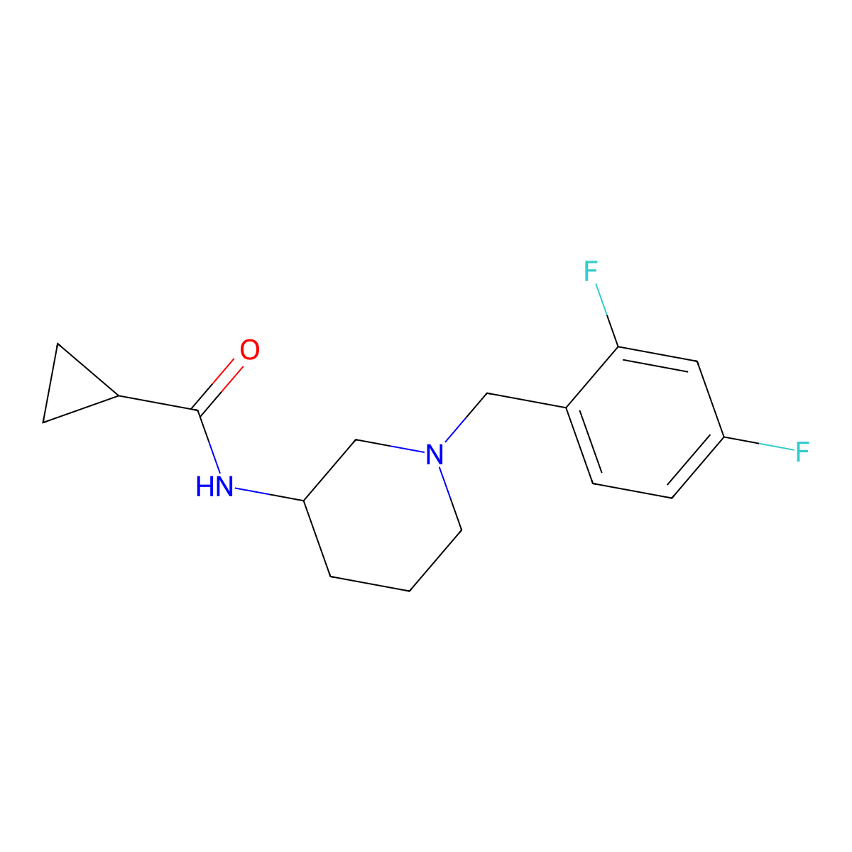N-{1-[(2,4-difluorophenyl)methyl]piperidin-3-yl}cyclopropanecarboxamide molecular structure, CAS 2742021-41-4