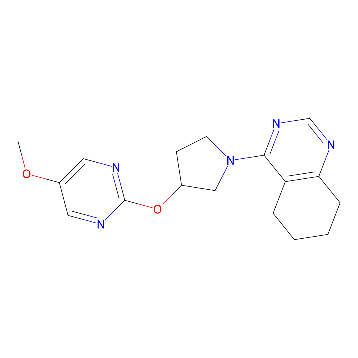 4-{3-[(5-Methoxypyrimidin-2-yl)oxy]pyrrolidin-1-yl}-5,6,7,8-tetrahydroquinazoline molecular structure, CAS 2742021-47-0