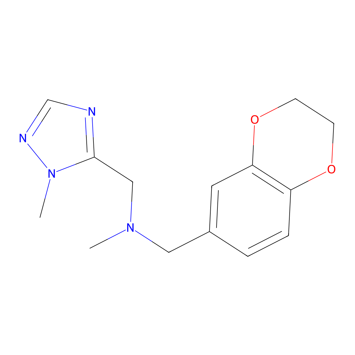 [(2,3-dihydro-1,4-benzodioxin-6-yl)methyl](methyl)[(1-methyl-1H-1,2,4-triazol-5-yl)methyl]amine molecular structure, CAS 2742021-60-7