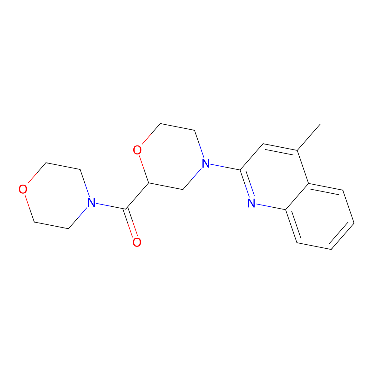 4-Methyl-2-[2-(morpholine-4-carbonyl)morpholin-4-yl]quinoline molecular structure, CAS 2742021-73-2