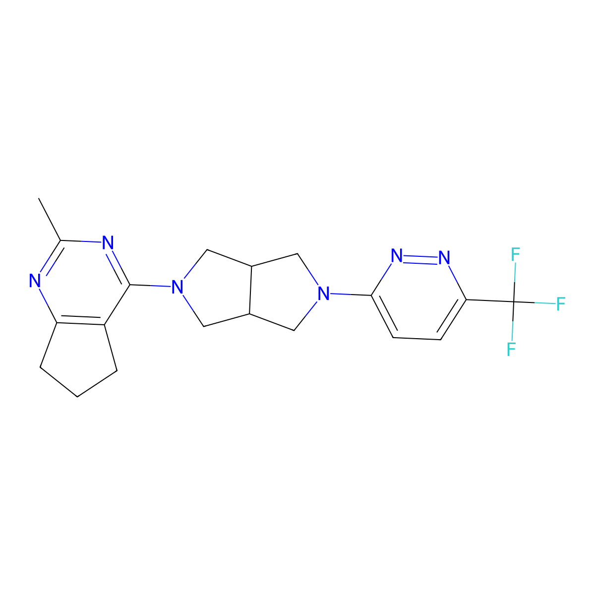 3-(5-{2-methyl-5H,6H,7H-cyclopenta[d]pyrimidin-4-yl}-octahydropyrrolo[3,4-c]pyrrol-2-yl)-6-(trifluoromethyl)pyridazine molecular structure, CAS 2742021-94-7