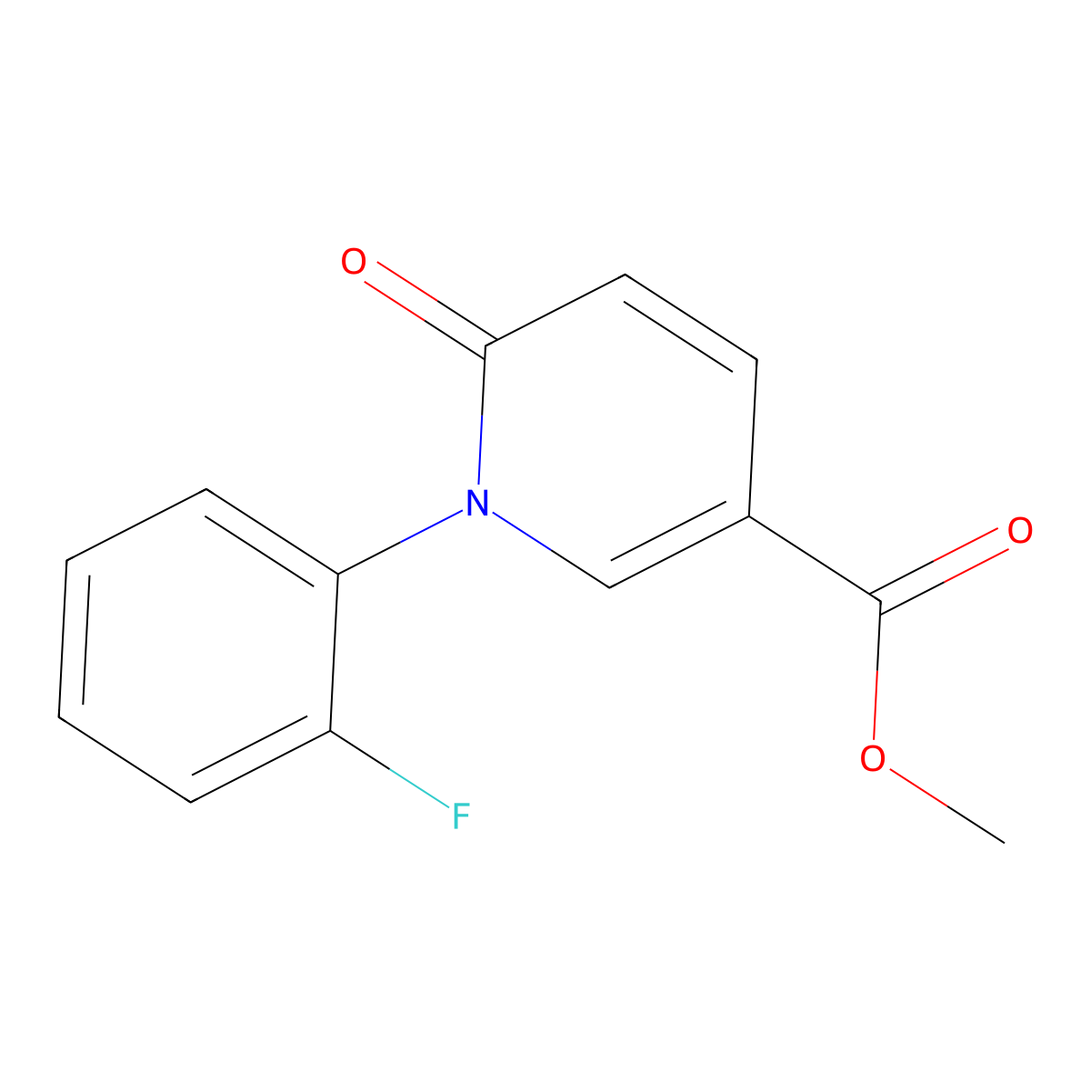 Methyl 1-(2-fluorophenyl)-6-oxo-1,6-dihydropyridine-3-carboxylate molecular structure, CAS 2742022-08-6