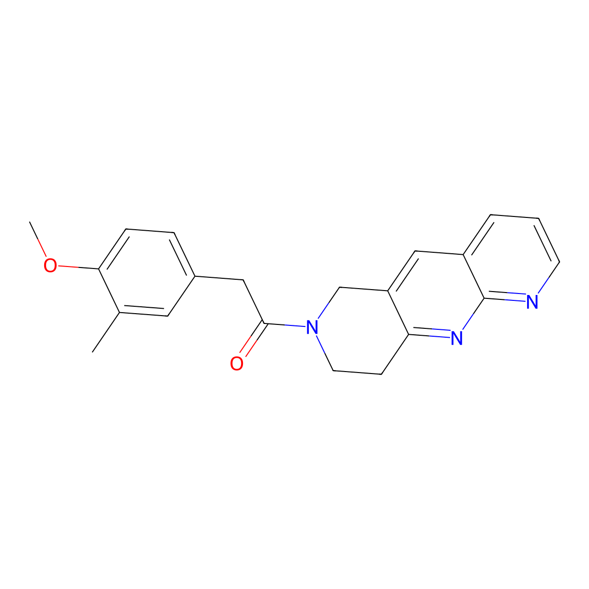 2-(4-methoxy-3-methylphenyl)-1-{6H,7H,8H,9H-pyrido[2,3-b]1,6-naphthyridin-7-yl}ethan-1-one molecular structure, CAS 2742022-17-7