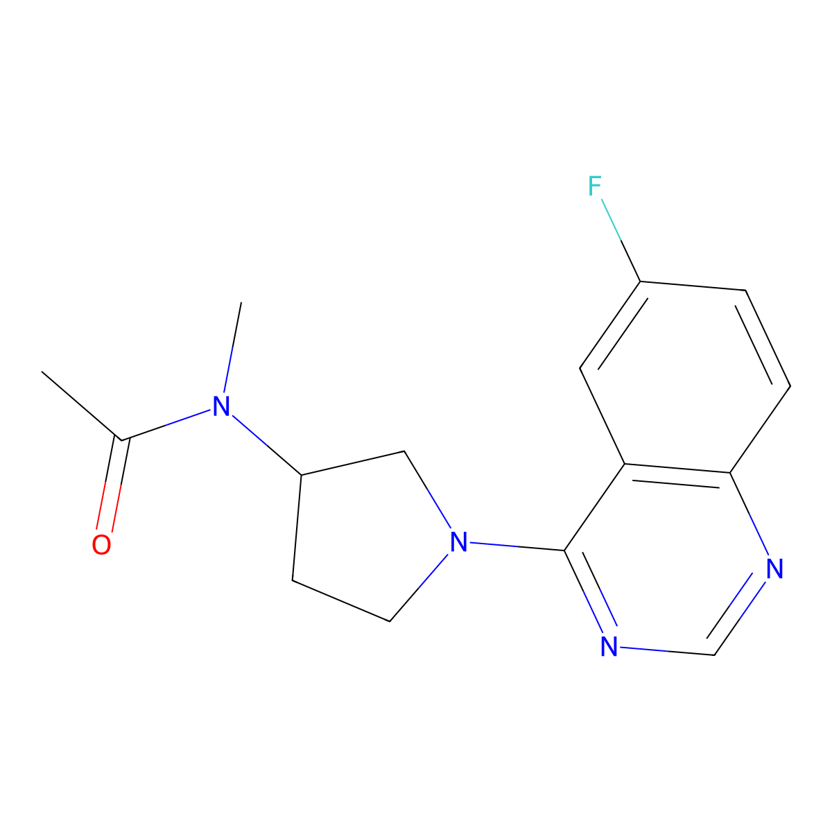 N-[1-(6-fluoroquinazolin-4-yl)pyrrolidin-3-yl]-N-methylacetamide molecular structure, CAS 2742022-23-5