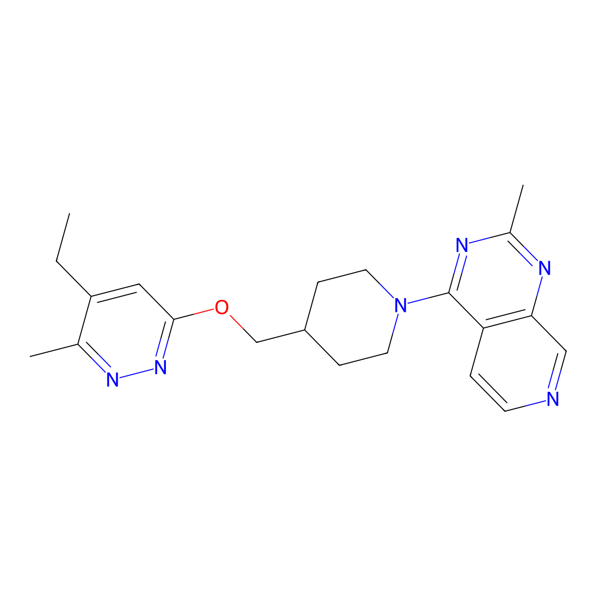 4-Ethyl-3-methyl-6-[(1-{2-methylpyrido[3,4-d]pyrimidin-4-yl}piperidin-4-yl)methoxy]pyridazine molecular structure, CAS 2742022-25-7