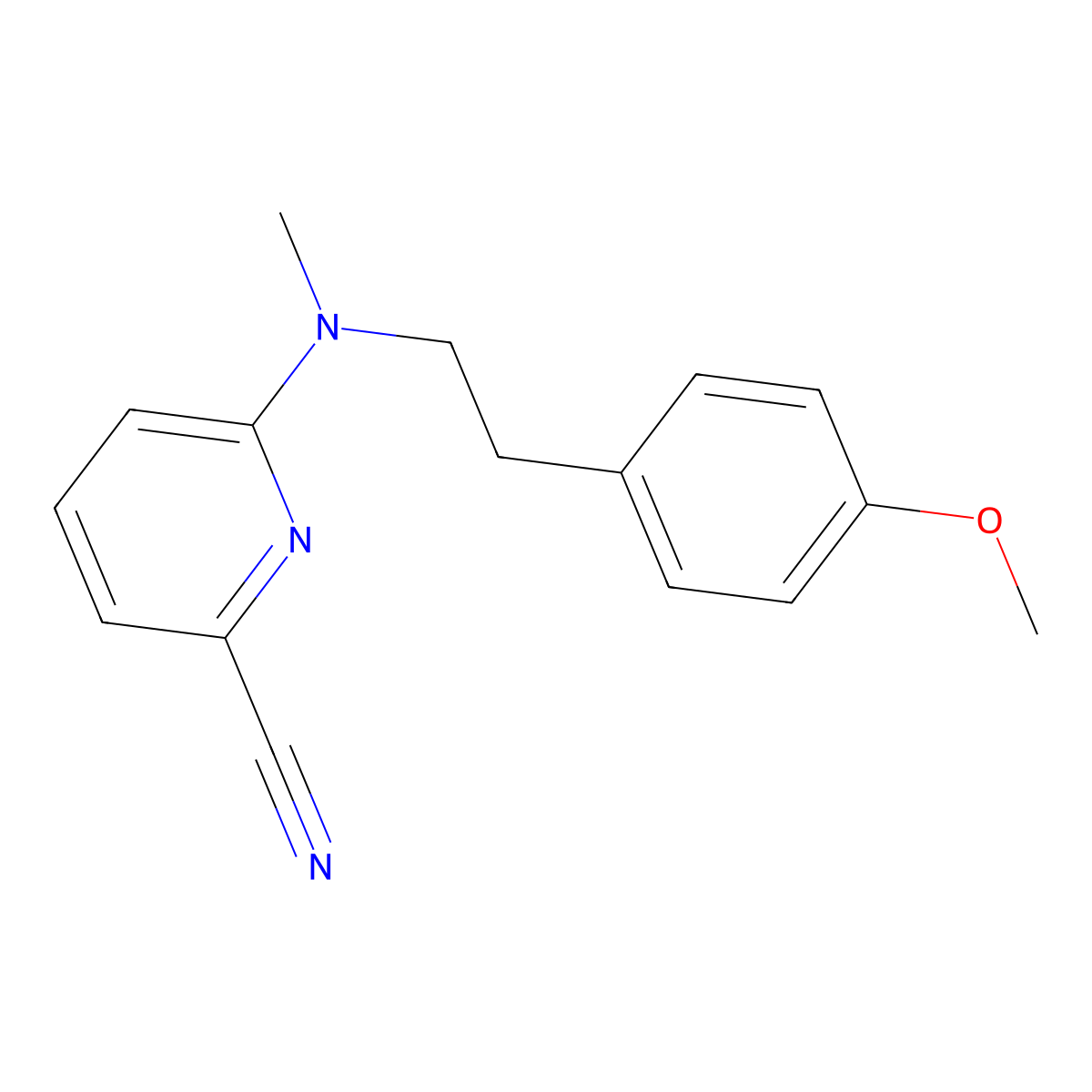 6-{[2-(4-Methoxyphenyl)ethyl](methyl)amino}pyridine-2-carbonitrile molecular structure, CAS 2742022-29-1