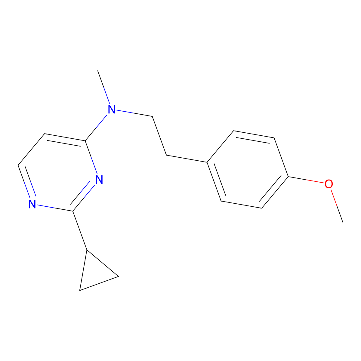 2-cyclopropyl-N-[2-(4-methoxyphenyl)ethyl]-N-methylpyrimidin-4-amine molecular structure, CAS 2742022-44-0