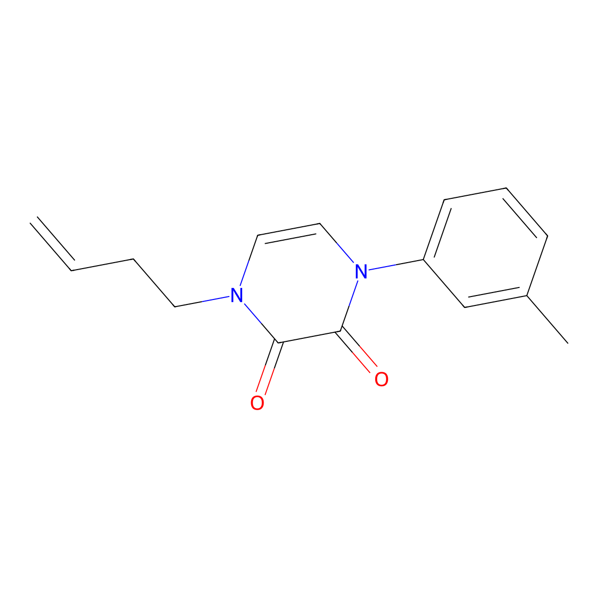 1-(But-3-en-1-yl)-4-(3-methylphenyl)-1,2,3,4-tetrahydropyrazine-2,3-dione molecular structure, CAS 2742022-50-8