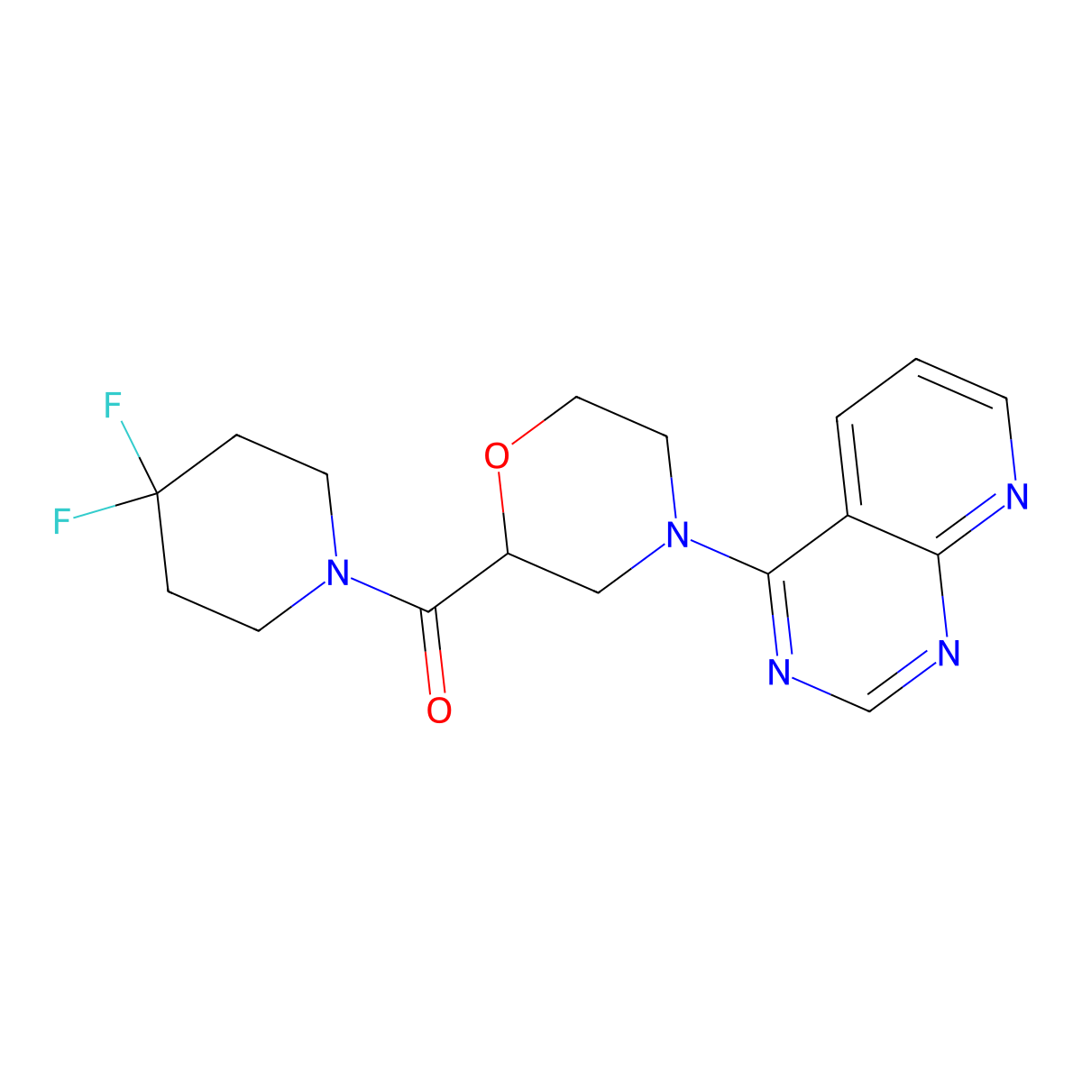 2-(4,4-Difluoropiperidine-1-carbonyl)-4-{pyrido[2,3-d]pyrimidin-4-yl}morpholine molecular structure, CAS 2742022-64-4